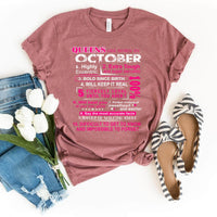 10 Reasons Queens Are Born in October - Birthday Shirt - Bliss Birthday Shirts - Heather Mauve - Small