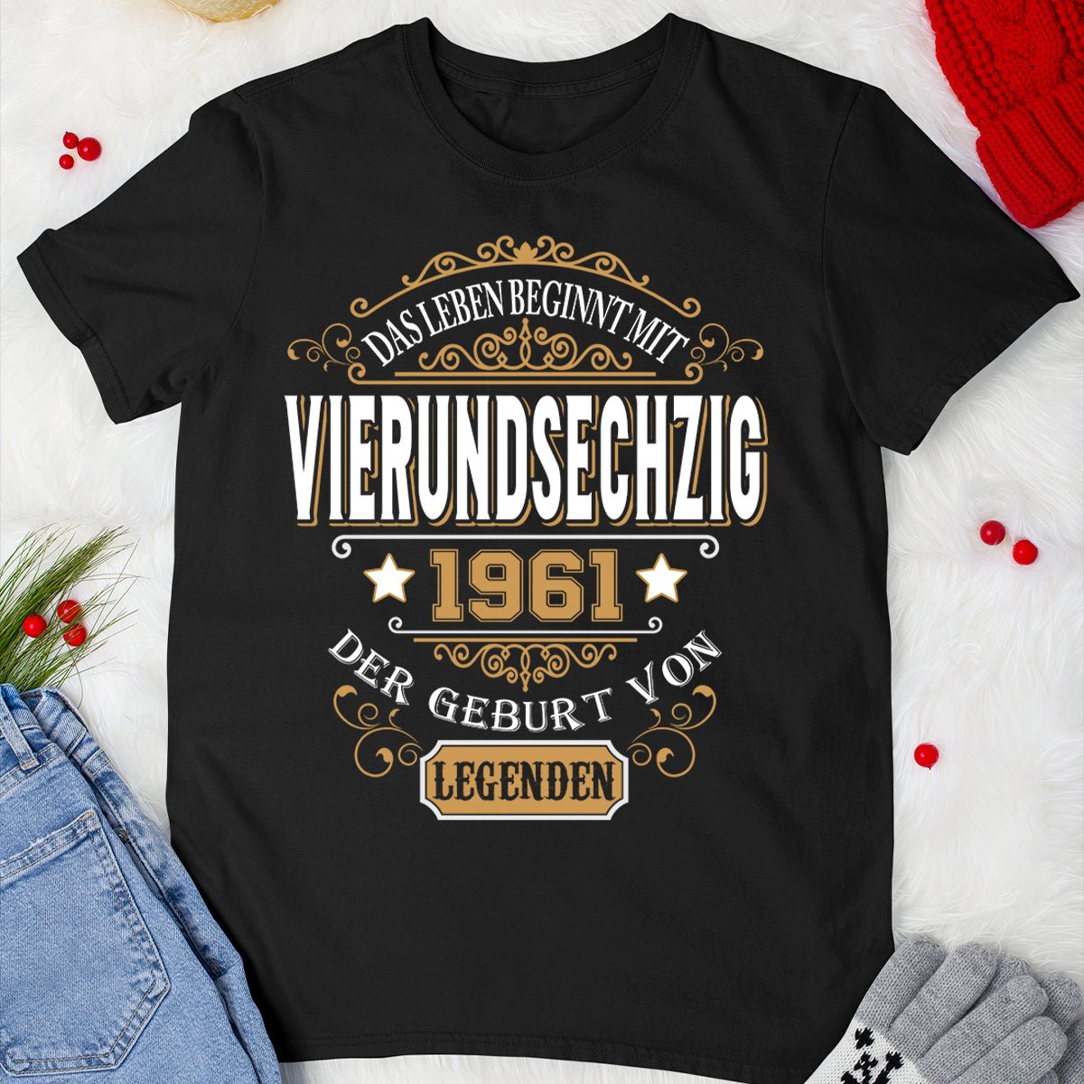 1961 Der Geburt Von Legenden - 2025 design DE - Bliss Birthday Shirts - Black - S