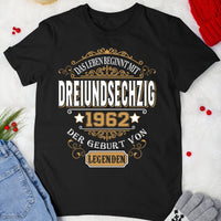 1962 Der Geburt Von Legenden - 2025 design DE - Bliss Birthday Shirts - Black - S