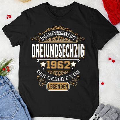 1962 Der Geburt Von Legenden - 2025 design DE - Bliss Birthday Shirts - Black - S