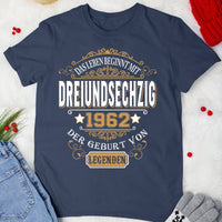 1962 Der Geburt Von Legenden - 2025 design DE - Bliss Birthday Shirts - Navy - S