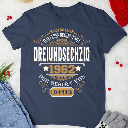 1962 Der Geburt Von Legenden - 2025 design DE - Bliss Birthday Shirts - Navy - S