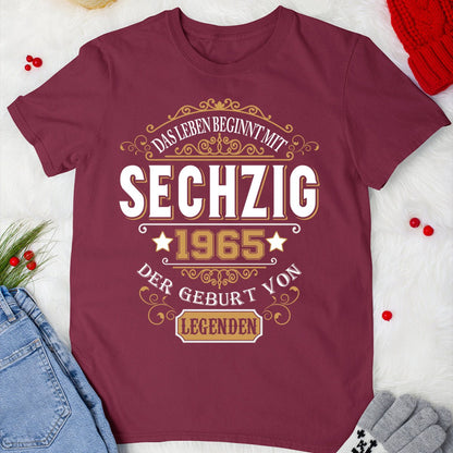 1965 Der Geburt Von Legenden - 2025 design DE - Bliss Birthday Shirts - Maroon - S