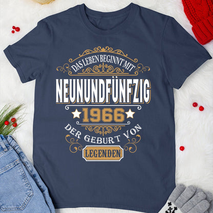 1966 Der Geburt Von Legenden - 2025 design DE - Bliss Birthday Shirts - Navy - S