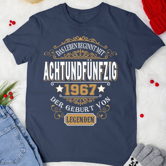 1967 Der Geburt Von Legenden - 2025 design DE - Bliss Birthday Shirts - Navy - S