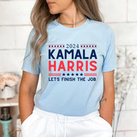 2024 Kamala Harris Let's Finish The Job Shirt - Premium T - Shirt - Bliss Birthday Shirts - S - Ice Blue