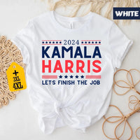 2024 Kamala Harris Let's Finish The Job Shirt - Premium T - Shirt - Bliss Birthday Shirts - S - White