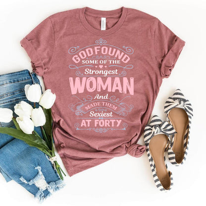 40th Birthday Shirt for Strong Women - Empowering and Stylish Birthday Gift - Bliss Birthday Shirts - Heather Mauve - S