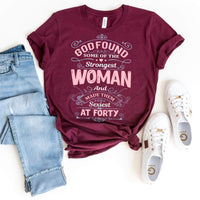 40th Birthday Shirt for Strong Women - Empowering and Stylish Birthday Gift - Bliss Birthday Shirts - Maroon - S