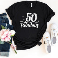 50 & Fabulous Birthday Shirt - Custom T - Shirt - Bliss Birthday Shirts - S - Black