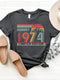 50th - August Birthday Custom Retro Shirt - Bliss Birthday Shirts - S - Grey