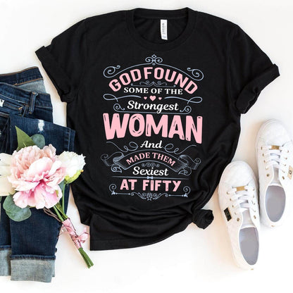 50th Birthday Shirt for Confident Women - Elegant and Bold Celebration Apparel - Bliss Birthday Shirts - Black - S