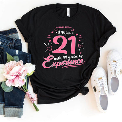 50th Birthday Shirt - I'm 21 with 29 Years of Experience Premium T Shirt - Bliss Birthday Shirts - Black - S