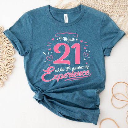 50th Birthday Shirt - I'm 21 with 29 Years of Experience Premium T Shirt - Bliss Birthday Shirts - Heather Deep Teal - S