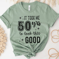 50th Birthday T - Shirt - Funny Design - Took Me 50 Years to Look This Good - Bliss Birthday Shirts - S - Lilac