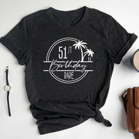 51st Birthday Babe Premium T-Shirt - Celebrate 51 in Style - Bliss Birthday Shirts - Heather Dark Grey - S