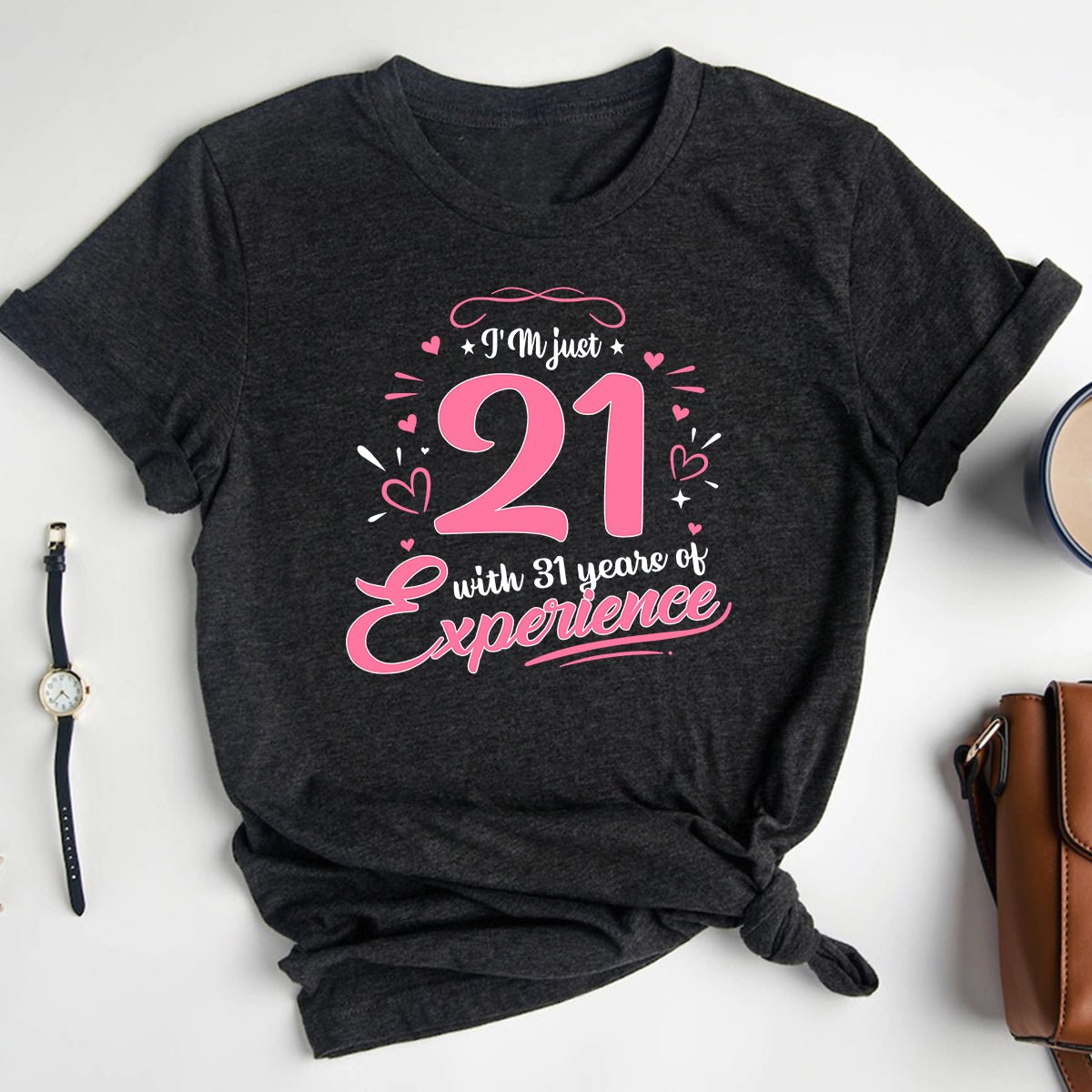 52nd Birthday Shirt - I'm 21 with 31 Years of Experience Premium T Shirt - Bliss Birthday Shirts - Heather Dark Grey - S