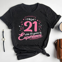 53rd Birthday Shirt - I'm 21 with 32 Years of Experience Premium T Shirt - Bliss Birthday Shirts - Heather Dark Grey - S