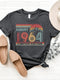 60th - August Birthday Custom Retro Shirt - Bliss Birthday Shirts - S - Grey