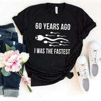 60th Shirt – Fastest 60 Years Ago, Still Going Strong - Bliss Birthday Shirts - Black - S