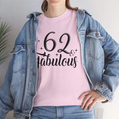 62 & Fabulous Personalized Birthday Shirt - Bliss Birthday Shirts - Light Pink - S