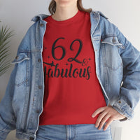 62 & Fabulous Personalized Birthday Shirt - Bliss Birthday Shirts - Red - S