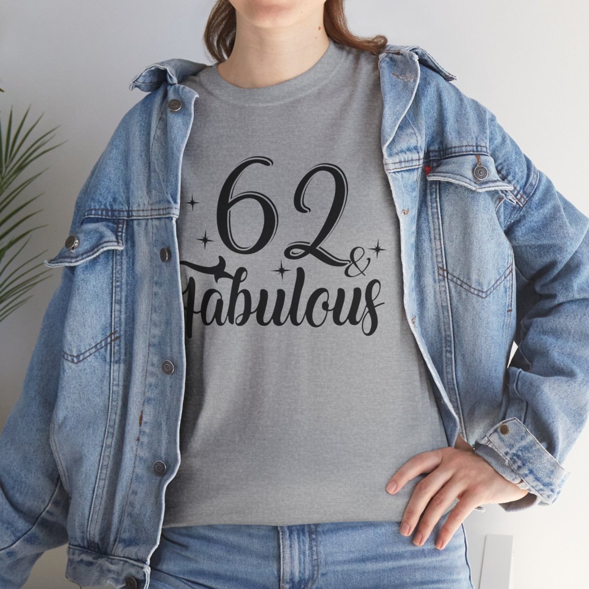 62 & Fabulous Personalized Birthday Shirt - Bliss Birthday Shirts - Sport Grey - S