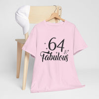 64 & Fabulous Custom Birthday T - Shirt - Bliss Birthday Shirts - Sport Grey - S