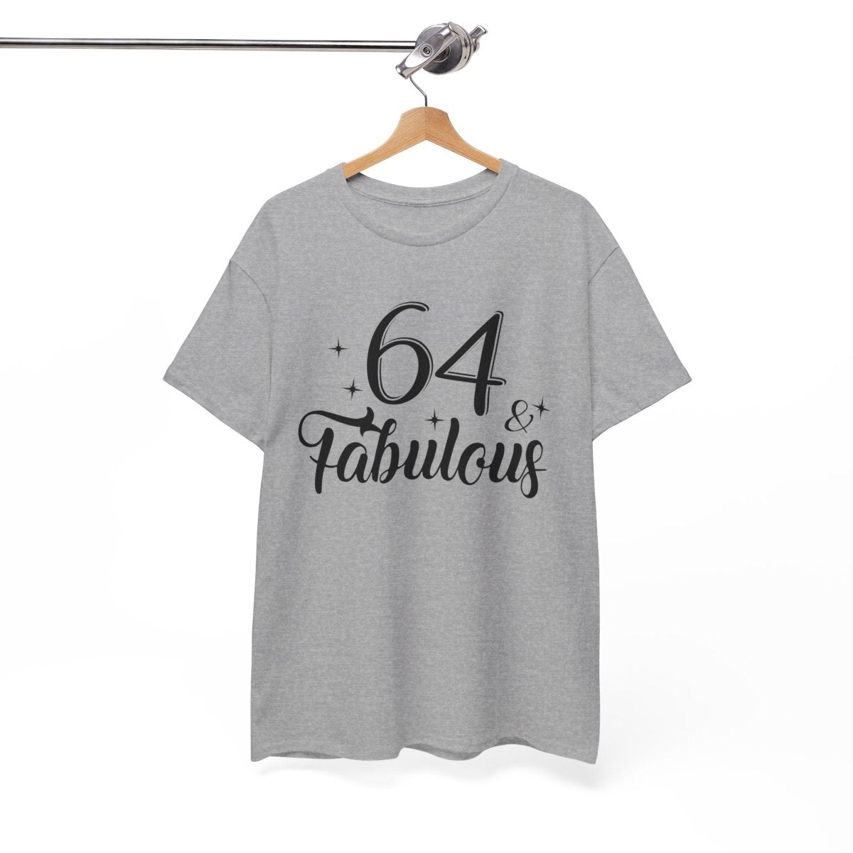 64 & Fabulous Custom Birthday T - Shirt - Bliss Birthday Shirts - Sport Grey - S