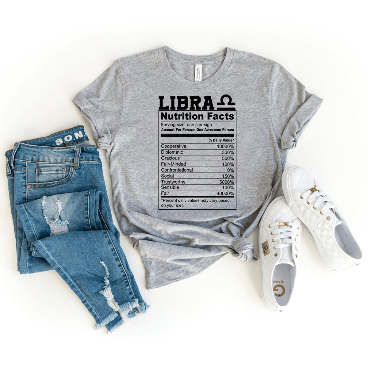 Fun Libra Nutrition Facts Shirt – Unique Zodiac Birthday Gift