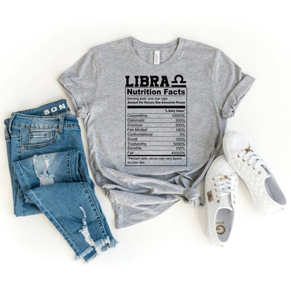 Fun Libra Nutrition Facts Shirt – Unique Zodiac Birthday Gift