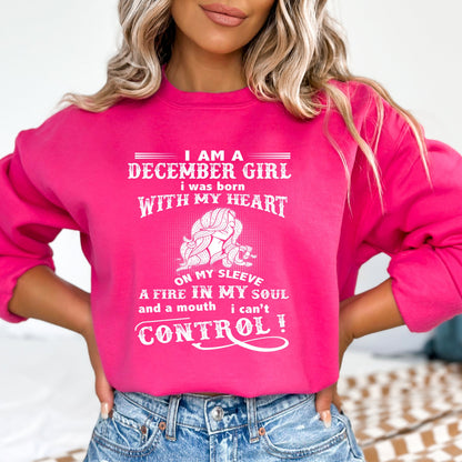 A Fire in My Soul - December Girl Birthday Sweatshirt & Hoodie - Bliss Birthday Shirts - Small - Pink