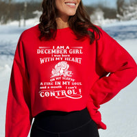 A Fire in My Soul - December Girl Birthday Sweatshirt & Hoodie - Bliss Birthday Shirts - Small - Red