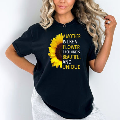 A Mother is Like a Flower - Birthday Shirt - Bliss Birthday Shirts - Small - Black