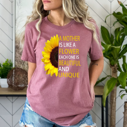 A Mother is Like a Flower - Birthday Shirt - Bliss Birthday Shirts - Small - Mauve