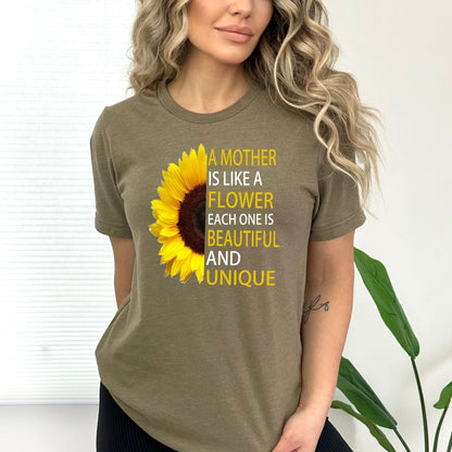 A Mother is Like a Flower - Birthday Shirt - Bliss Birthday Shirts - Small - Olive