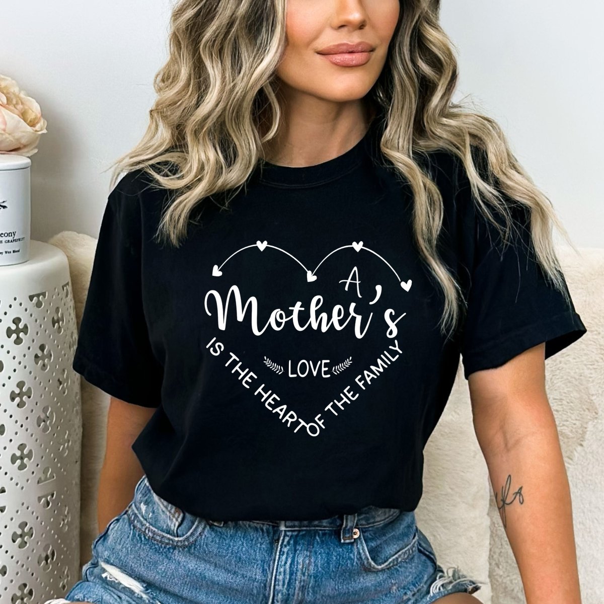 A Mother is the Heart of the Family - Birthday Shirt - Bliss Birthday Shirts - Small - Black