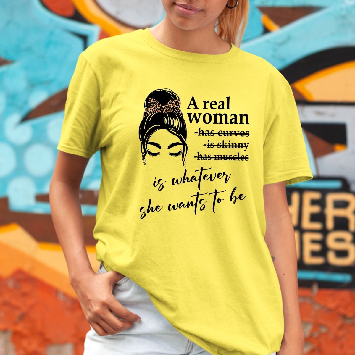 A Real Woman - Birthday Shirt - Bliss Birthday Shirts - Small - Maize Yellow