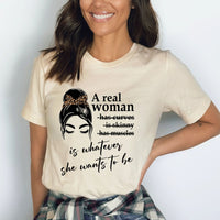 A Real Woman - Birthday Shirt - Bliss Birthday Shirts - Small - Natural