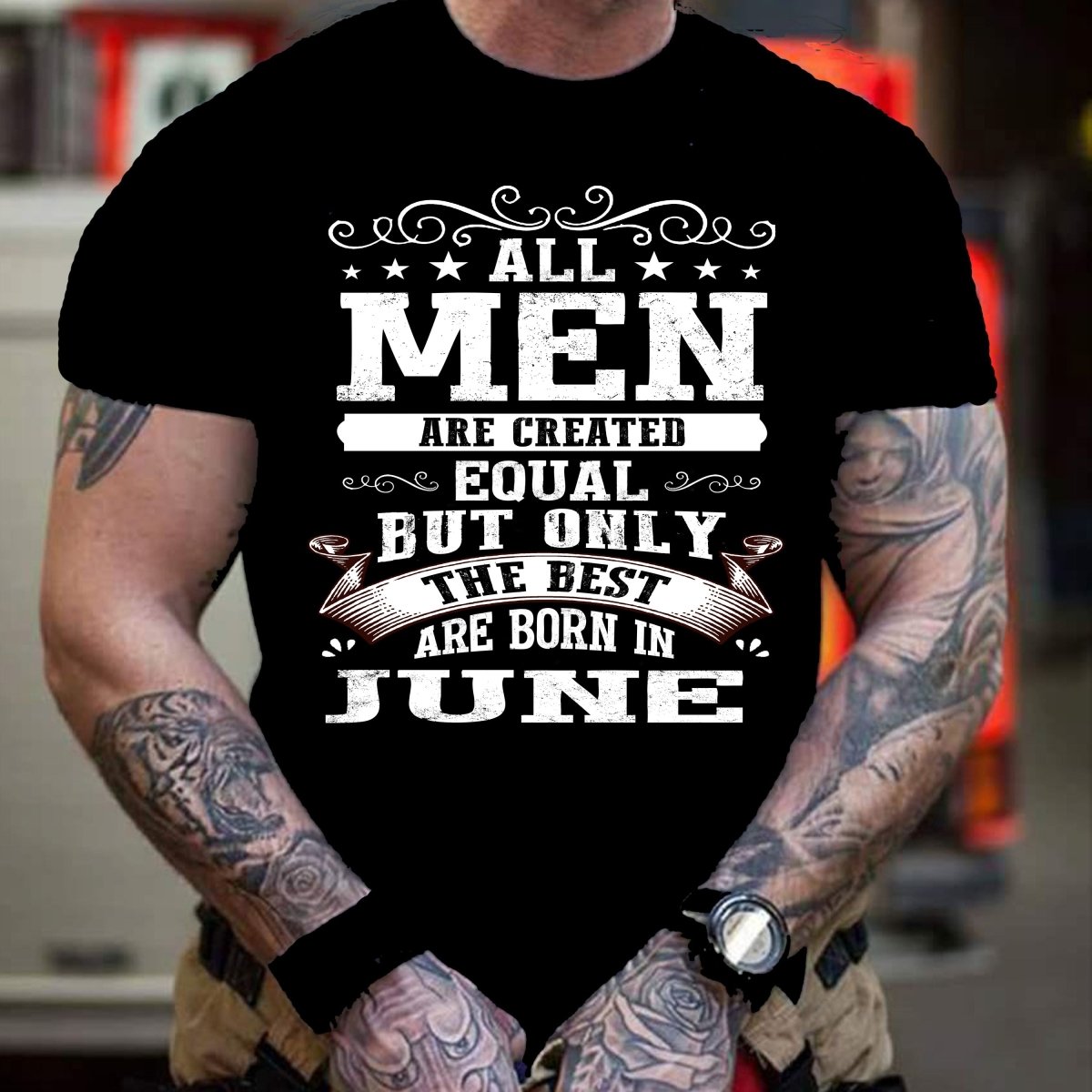 All Men Are Created Equal But Only the Best Are Born in June Birthday Shirt - Bliss Birthday Shirts - Small - Black