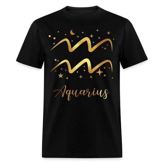 Aquarius Unisex Birthday Shirt - Custom Zodiac T - Shirt - Bliss Birthday Shirts - Black - S