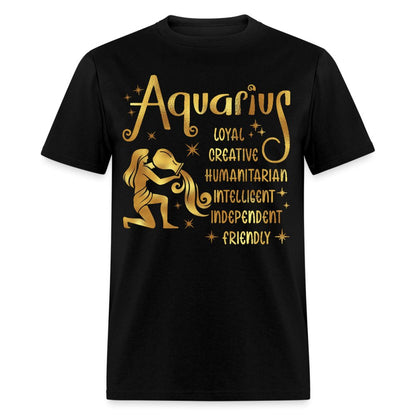 Aquarius Zodiac Unisex Shirt - Custom Birthday T - Shirt - Bliss Birthday Shirts - Black - S