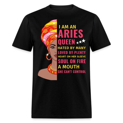 Aries Queen Birthday Shirt - Custom T - Shirt - Bliss Birthday Shirts - Black - S