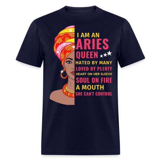 Aries Queen Birthday Shirt - Custom T - Shirt - Bliss Birthday Shirts - Navy - S