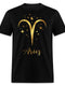 Aries Zodiac Unisex Shirt - Custom T - Shirt - Bliss Birthday Shirts - Black - S