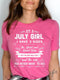 As a July Girl - I Have 3 Sides Birthday Bash Shirt - Bliss Birthday Shirts - Small - Pink