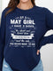 As a May Girl I Have 3 Sides - Long - Sleeve Birthday Shirt - Bliss Birthday Shirts - Small - Navy