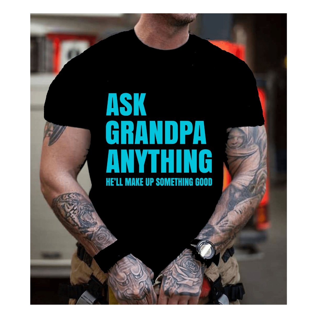 Ask Grandpa Anything - Men's Birthday Shirt - Bliss Birthday Shirts - Small - Black