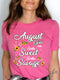 August Girls - Sorta Sweet Sorta Savage Birthday Shirt - Bliss Birthday Shirts - Small - Pink