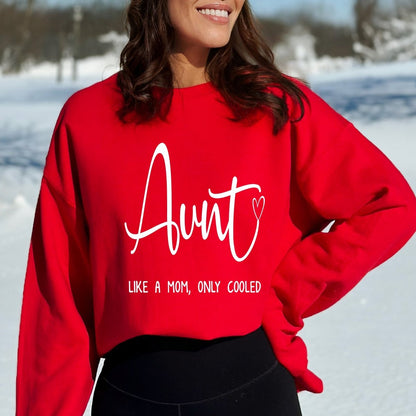 Aunt Like a Mom - Birthday Sweatshirt - Bliss Birthday Shirts - Small - Red